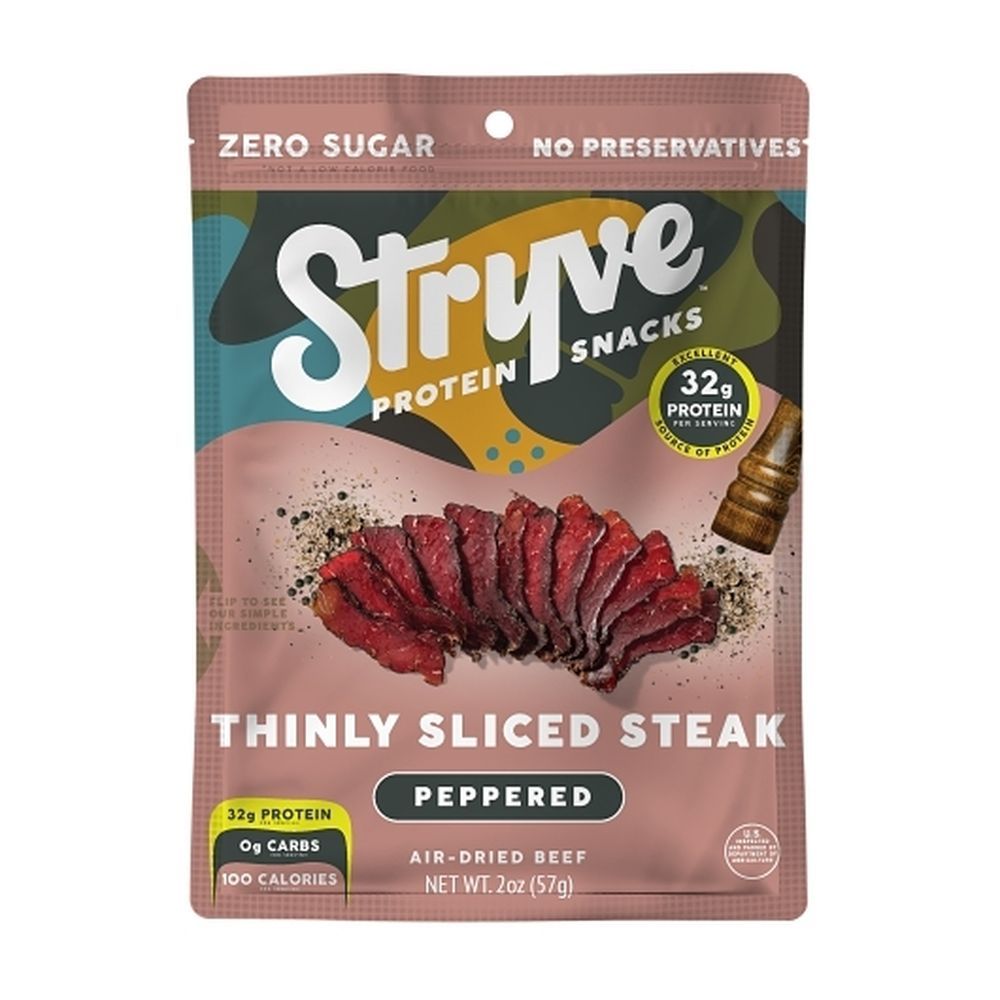 Stryve Peppered Thinly Sliced Steak, 2 Ounce -- 8 Per Case