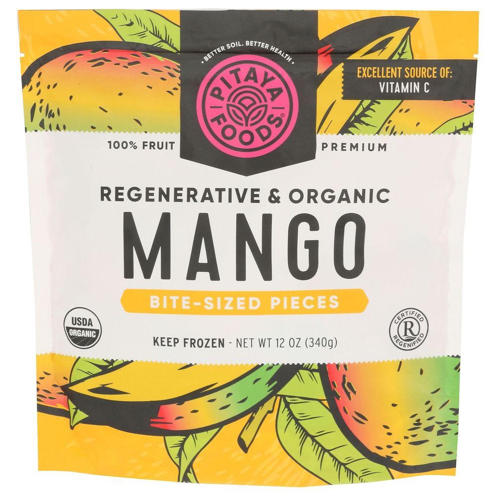 Pitaya Foods Organic Regenerative Mango Pieces, 12 Ounce -- 8 Per Case