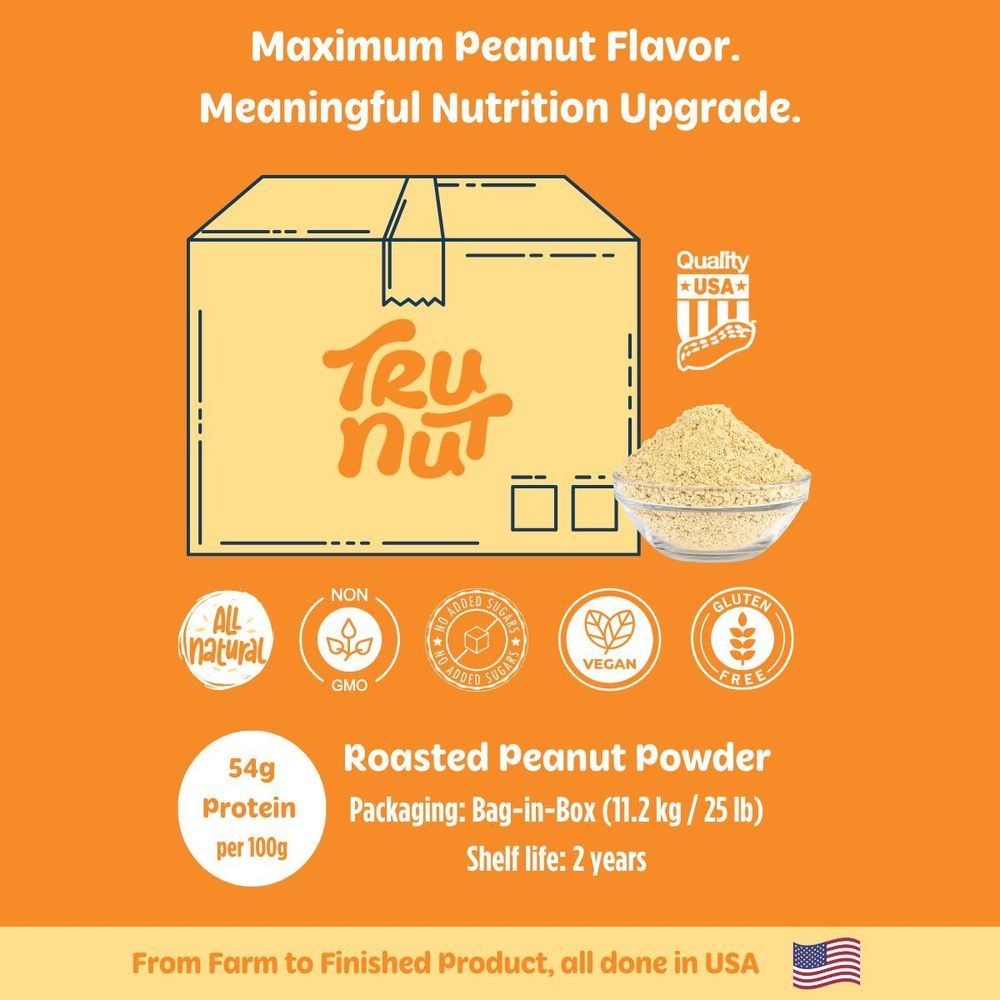 Tru-nut Pure Roasted Peanut Powder, 25 Pound