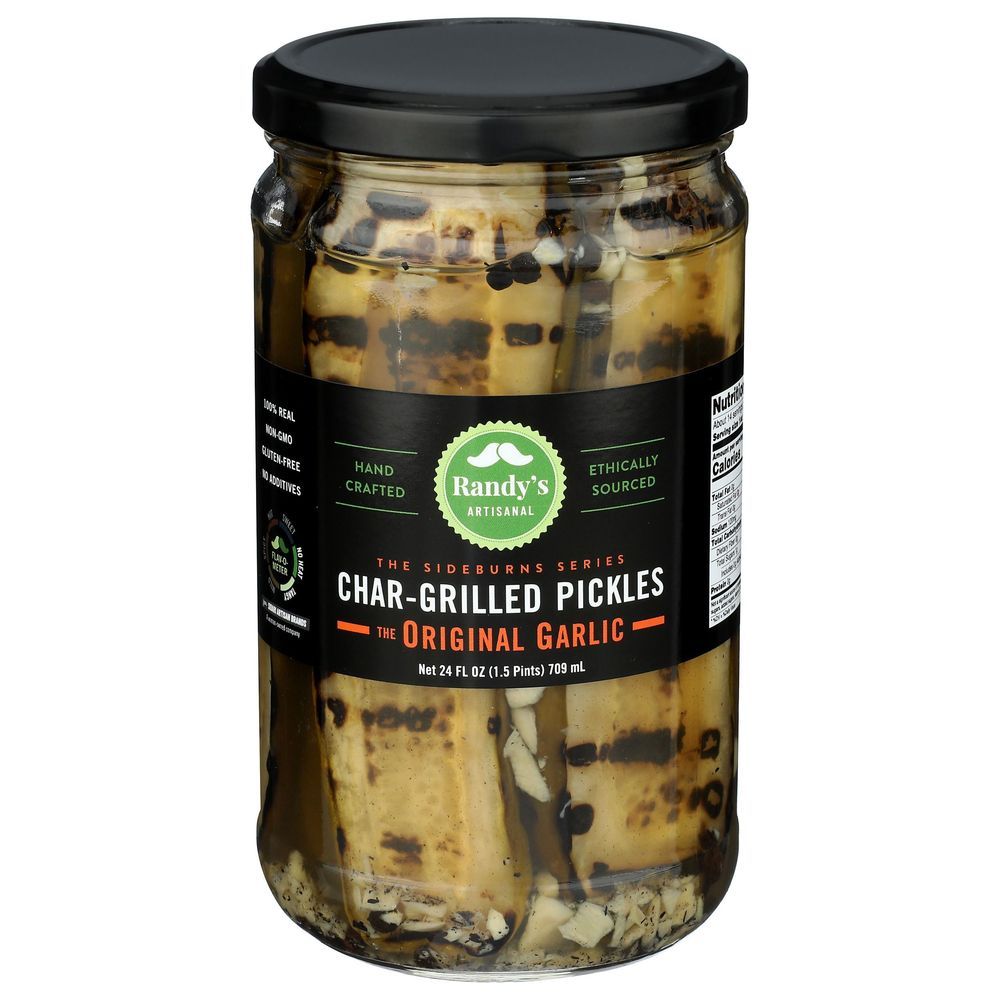 Randys Sideburns Original Garlic Char Grilled Pickles, 24 Ounce -- 6 Per Case