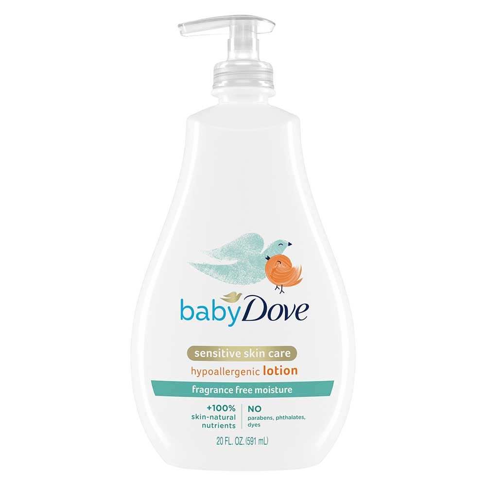 Baby Dove Fragrance Free Hypoallergenic Sensitive Moisture Baby Lotion, 20 Ounce -- 4 Per Case