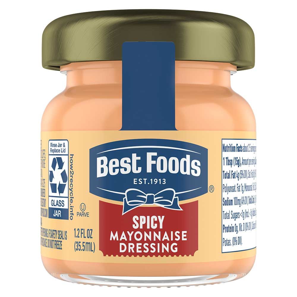 Best Foods Spicy Mayonnaise Dressing, 1.2 Ounce -- 72 Per Case
