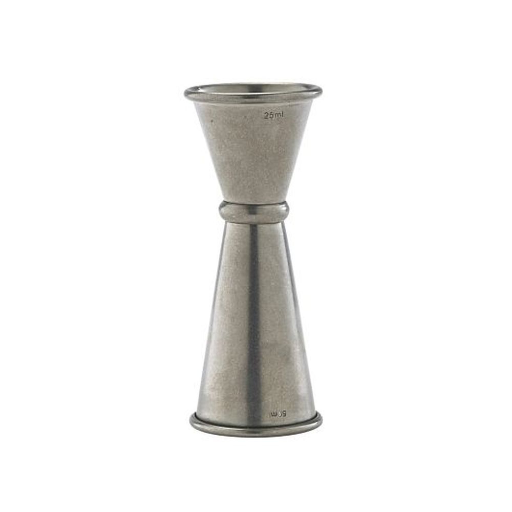 Genware Vintage Stainless Steel 1/2 Ounce And 1 1/2 Ounce Jigger, 12 Count