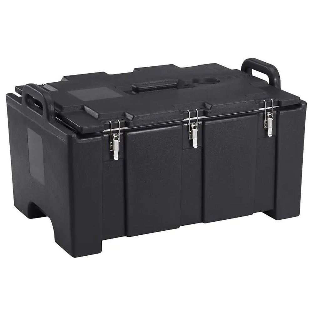 Cambro Camcarriers 100 Series Black Insulated Top Loading Food Pan Carrier With Hinged Lid, 26 3/4 X 15 X 18 Inch