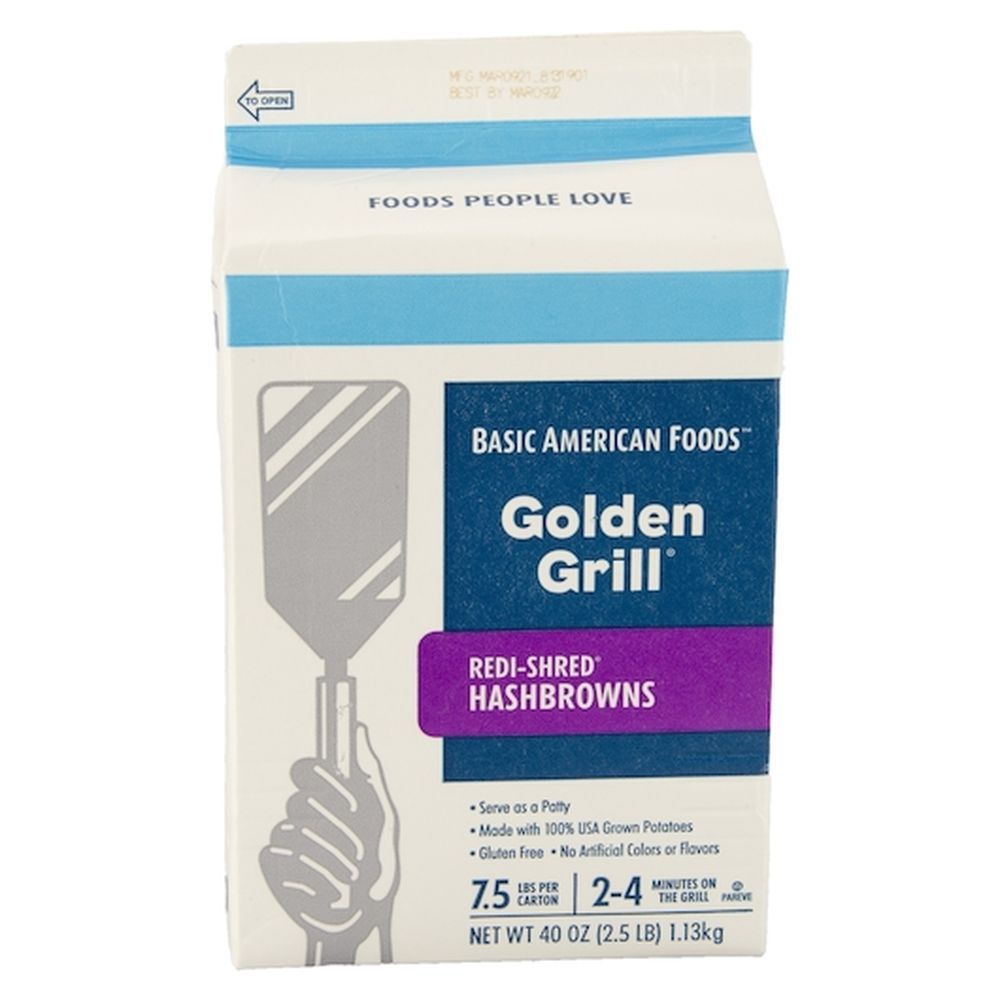 Basic American Foods Golden Grill Redi-shred Hashbrown Potato, 2.5 Pound -- 6 Per Case
