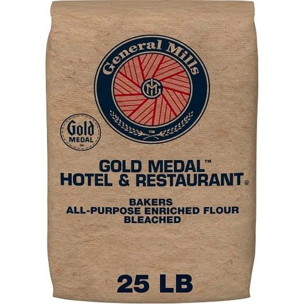 Gold Medal Hotel And Restaurant Bakers Bleached All Purpose Enriched Flour, 25 Pound