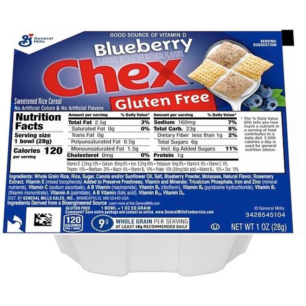Chex Blueberry Cereal Bowl, 1 Ounce -- 96 Per Case