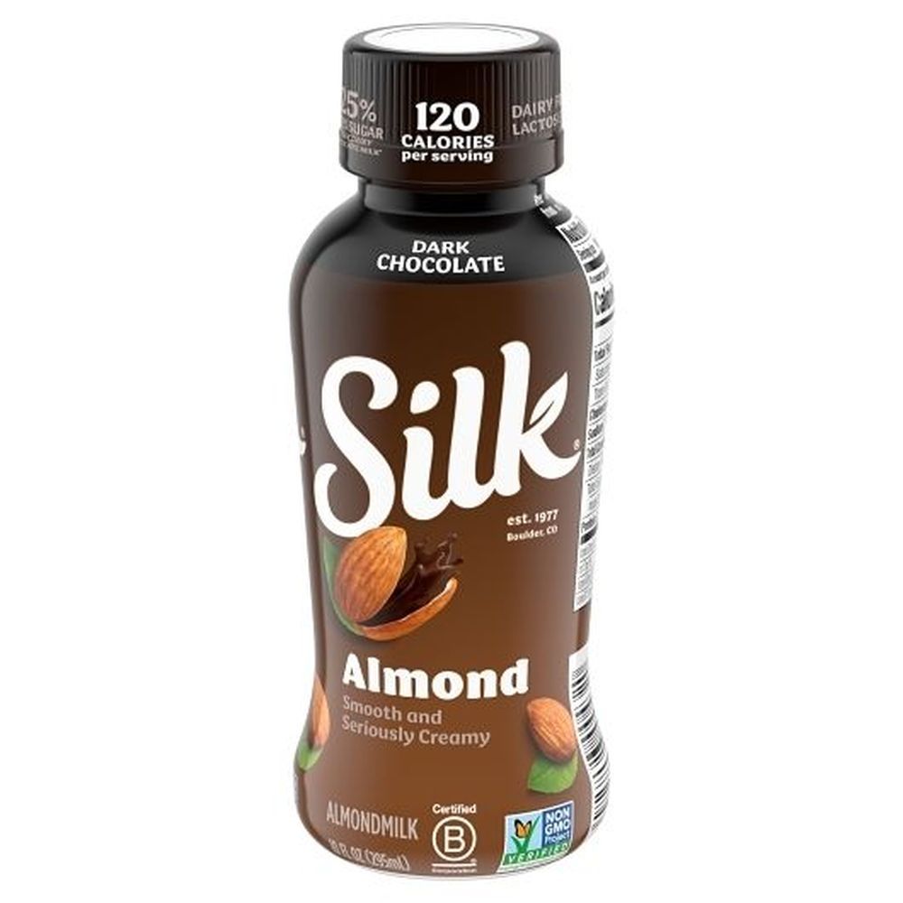 Silk Dark Chocolate Almond Milk, 10 Fluid Ounce Bottle -- 12 Per Case