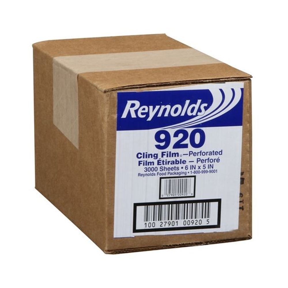Reynolds 6 X 5 Inch Perforated Cling Wrap Sheet, 3000 Count
