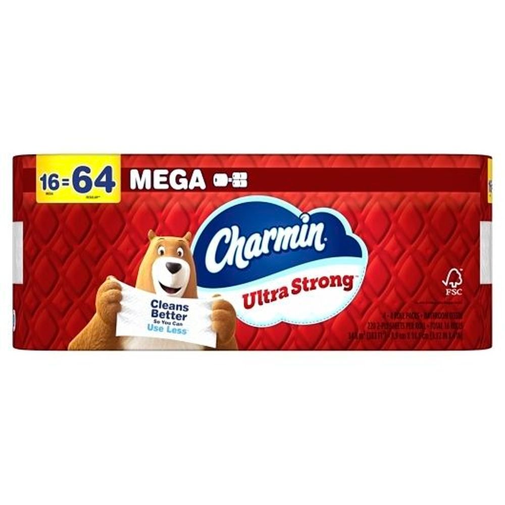 Charmin Ultra Strong Toilet Paper Mega Roll, 16 Count