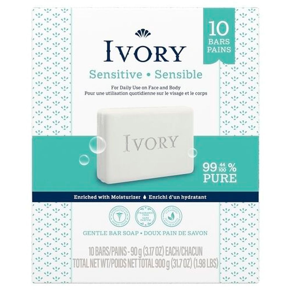 Ivory Sensitive Bar Soap, 900 Gram -- 12 Per Case