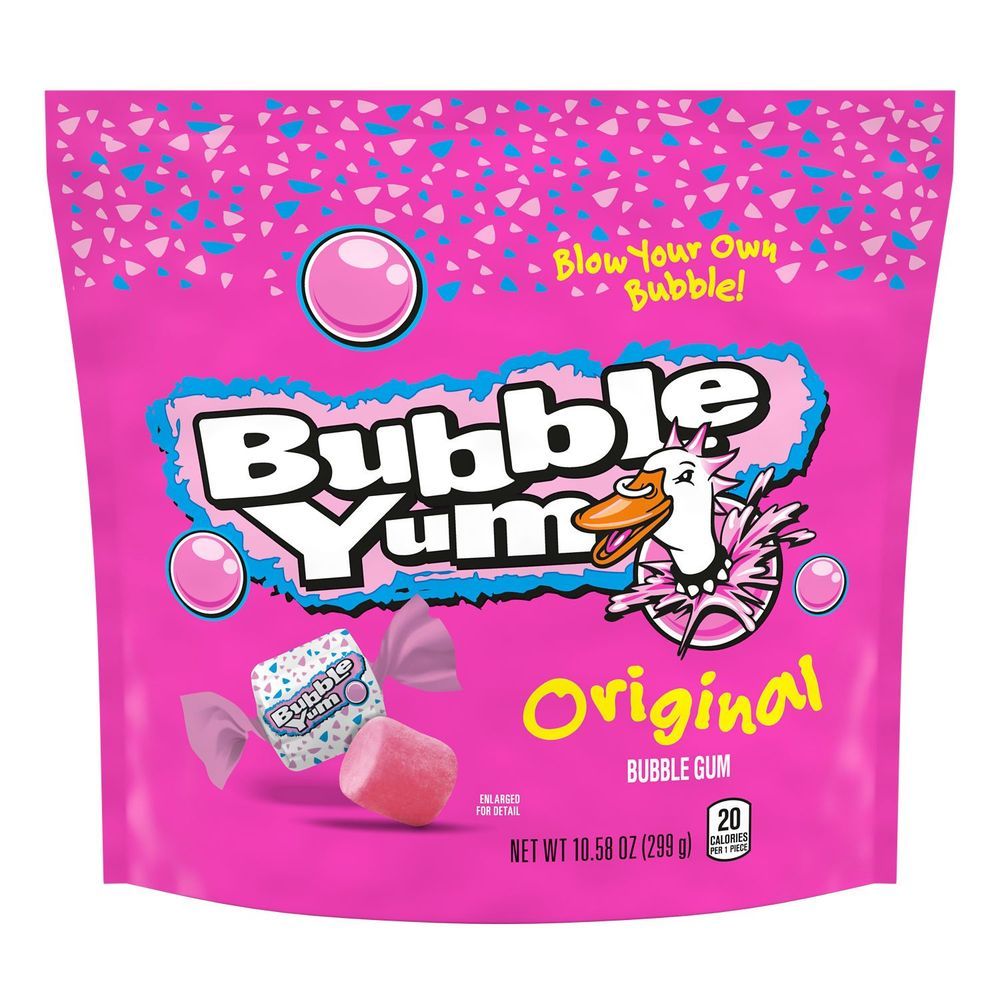 Bubble Yum Original Flavor Bubble Gum, 10.58 Ounce Pouch -- 8 Per Case