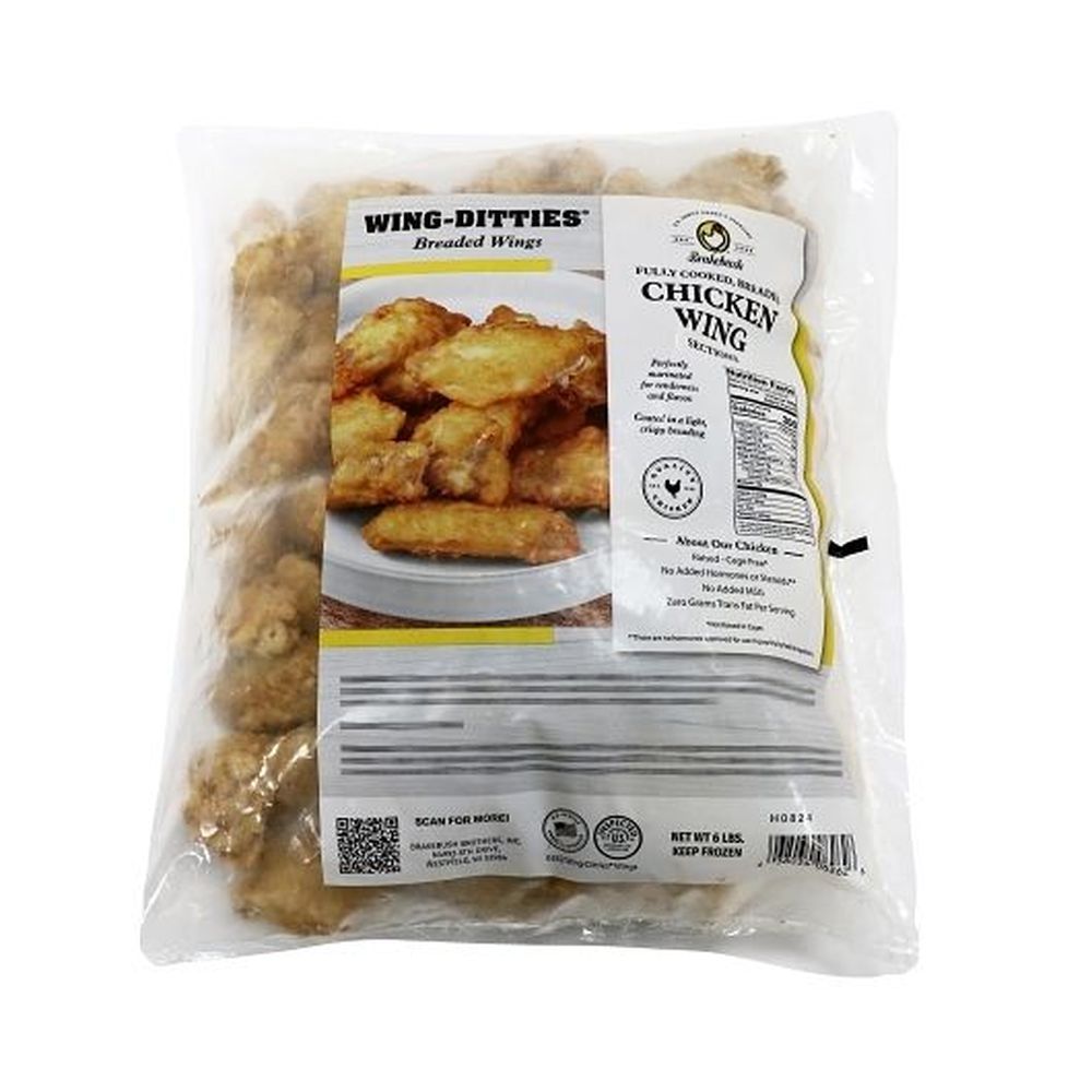 Brakebush Breaded Chicken Wingettes, 6 Pound -- 2 Per Case