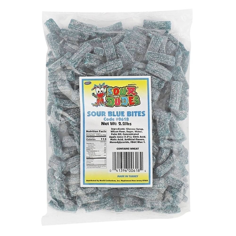Sour Dudes Blue Sour Bites, 2.2 Pound -- 12 Per Case