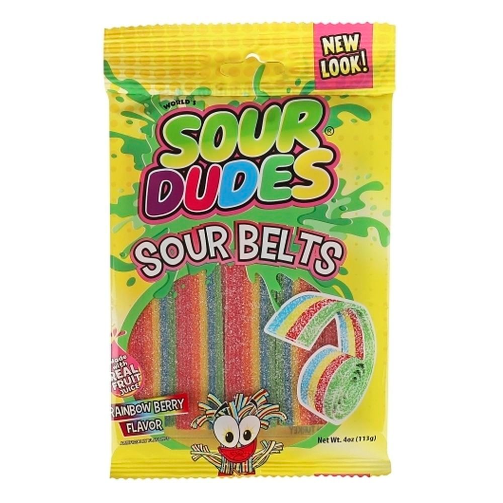 Sour Dudes Sour Belts, 4 Ounce -- 12 Per Case