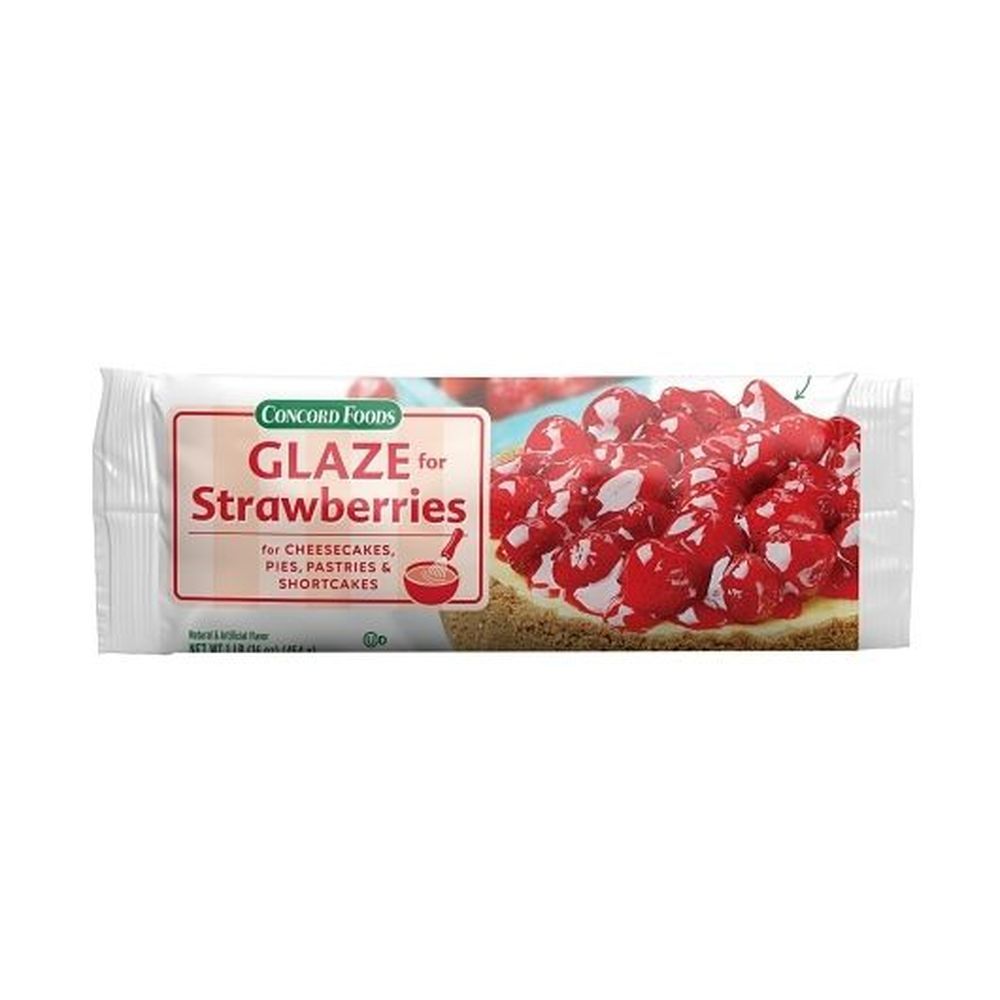 Concord Foods Strawberry Glaze, 16 Ounce Pouch -- 24 Per Case