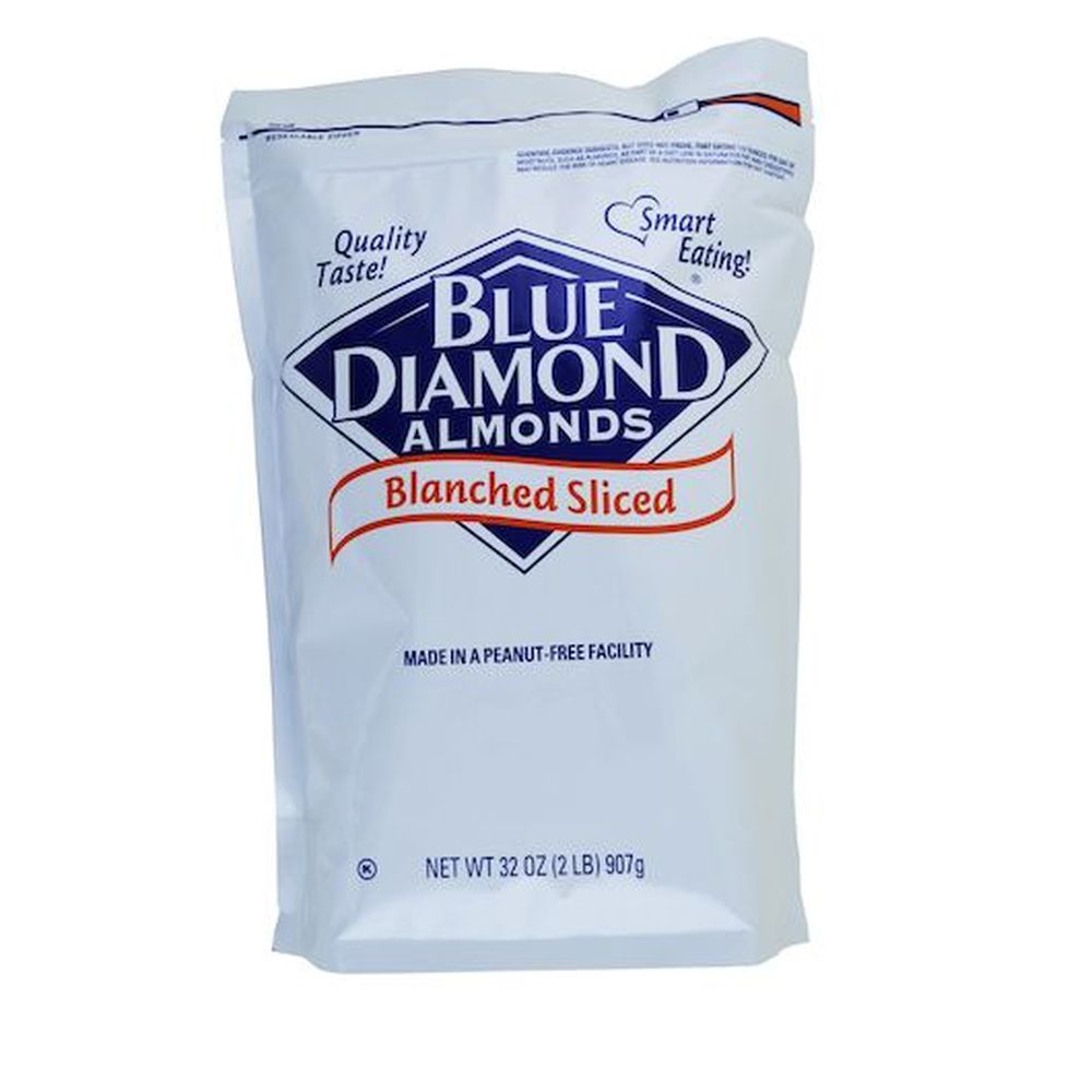 Blue Diamond Blanched Sliced Almonds, 32 Ounce -- 4 Per Case