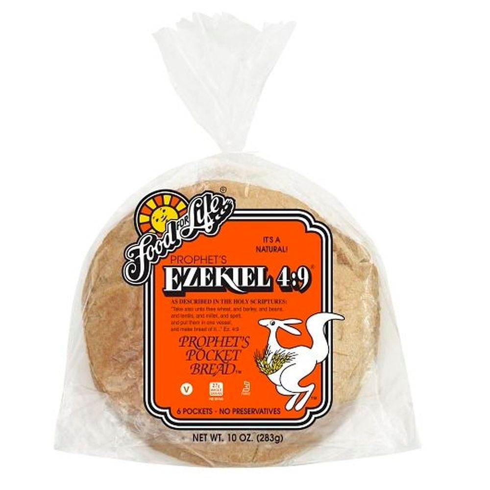 Food For Life Ezekiel 4:9 Whole Grain Pocket Bread, 10 Ounce -- 12 Per Case