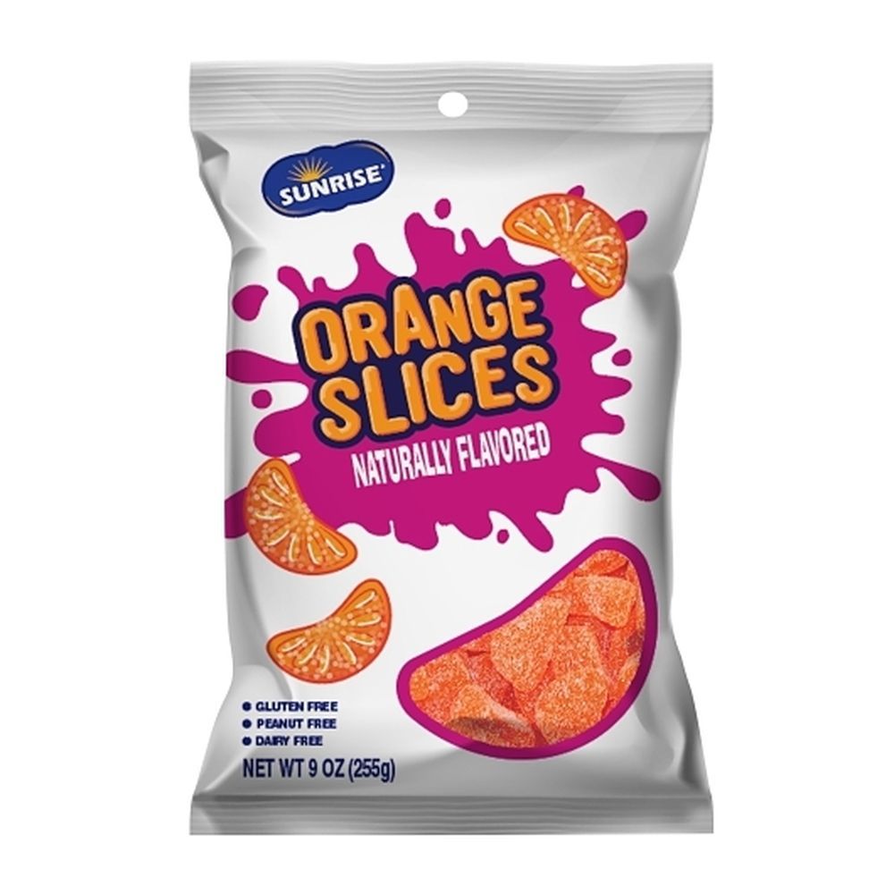Sunrise Confections Sugar-sanded Orange Starch Jelly Slices, 9 Ounce -- 8 Per Case