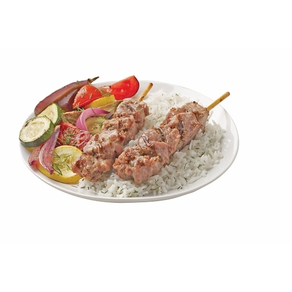 Perfectkebab 6.3 Inch Fully Cooked Mediterranean Grilled Pork Kebabs On Amps Skewer, 5 Pound