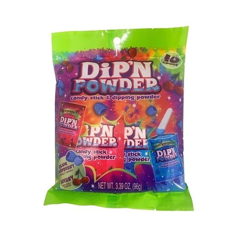 Hilco Sweets Dip' N Powder With Candy Stick - Peg Bag, 3.39 Ounce -- 24 Per Case