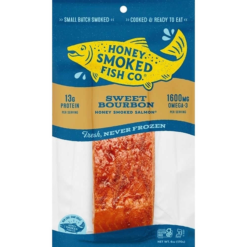 Honey Smoked Fish Sweet Bourbon Honey Smoked Salmon, 6 Ounce -- 12 Per Case