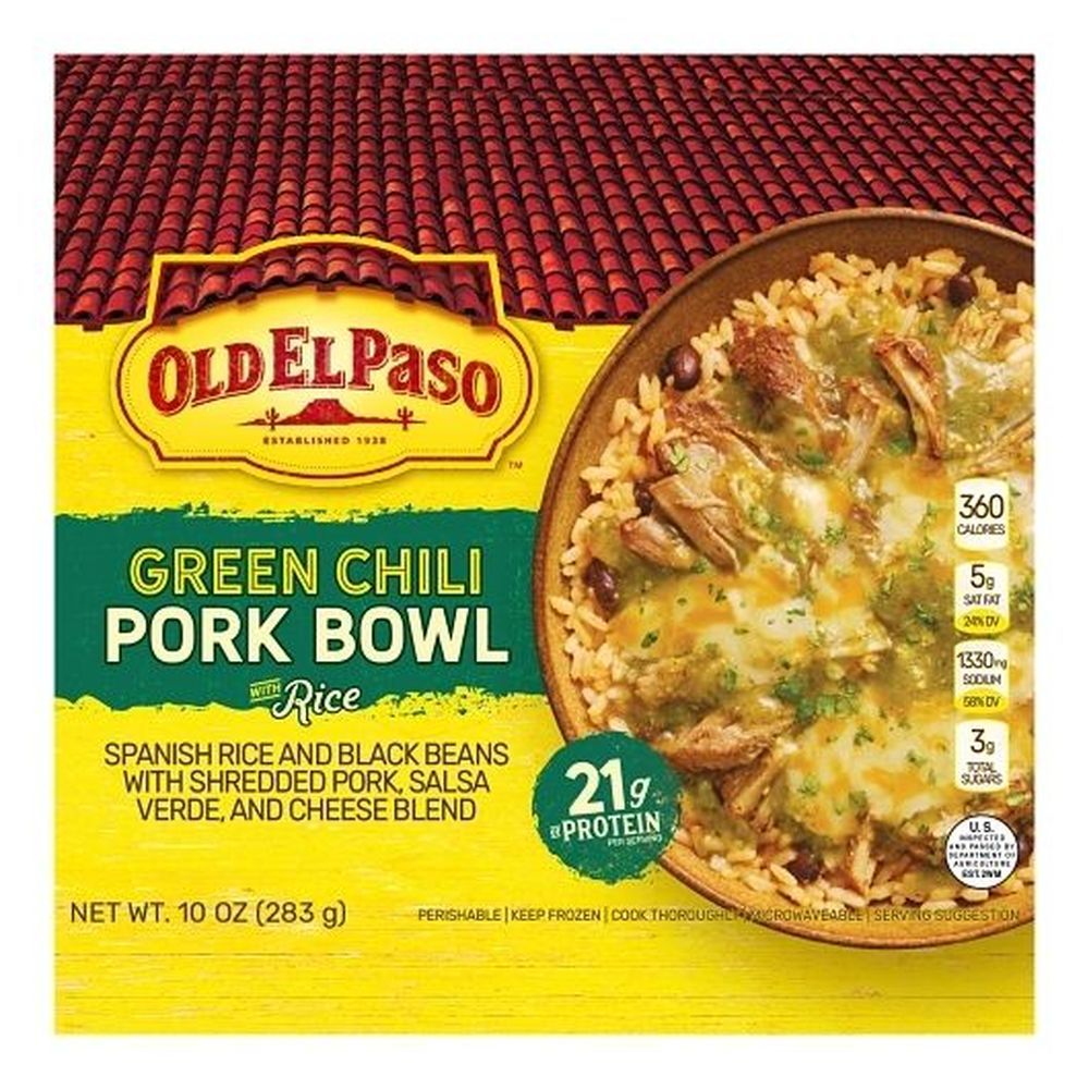 Old El Paso Green Chili Pork Bowl With Rice, 9.5 Ounce -- 8 Per Case