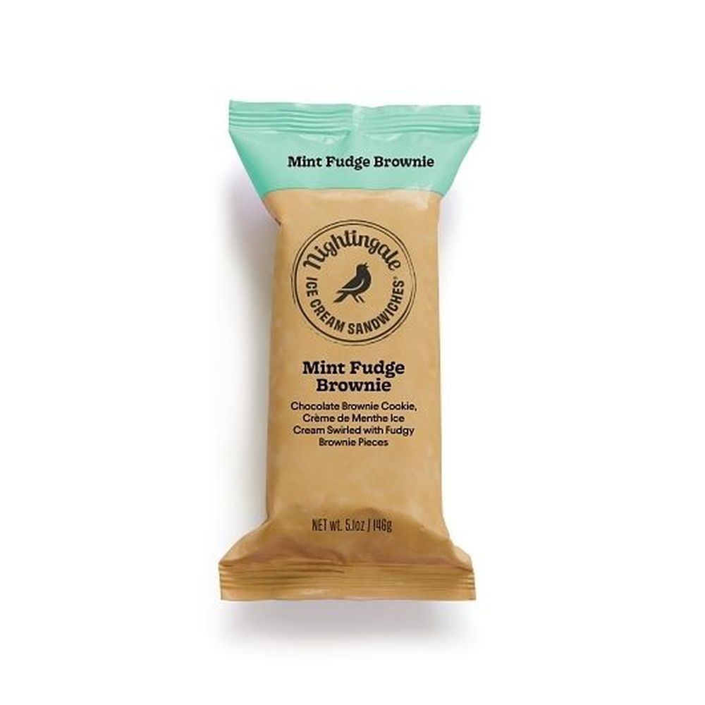 Nightingale Mint Fudge Brownie Ice Cream Sandwiches, 5.1 Ounce -- 12 Per Case