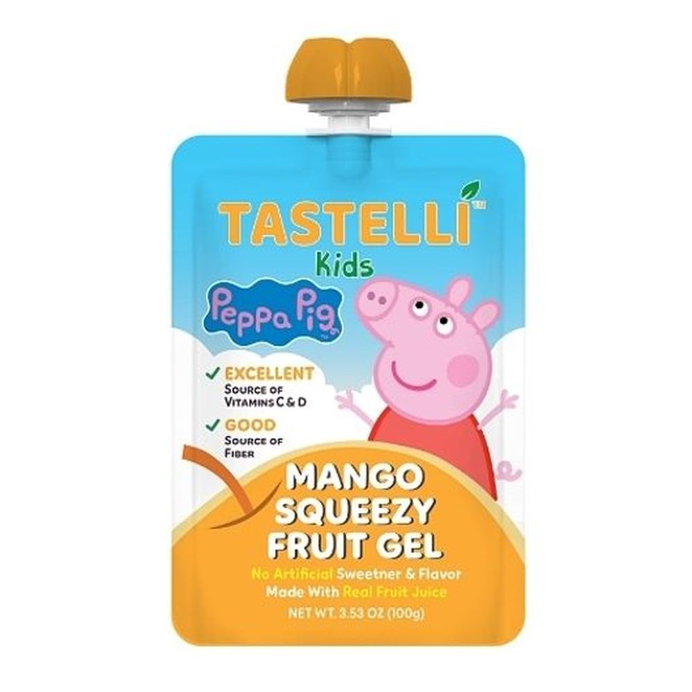Tastelli Peppa Pig Mango Squeezy Fruit Gel For Kids, 3.53 Ounce -- 40 Per Case