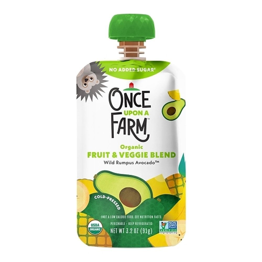 Once Upon A Farm Organic Wild Rumpus Avocado Fruit And Veggie Blend, 3.2 Ounce -- 8 Per Case
