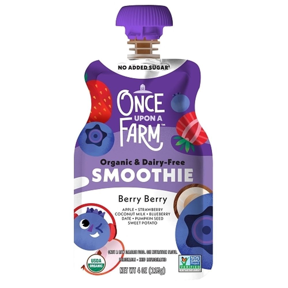 Once Upon A Farm Organic Dairy-free Kids Berry Berry Smoothie, 4 Ounce -- 8 Per Case