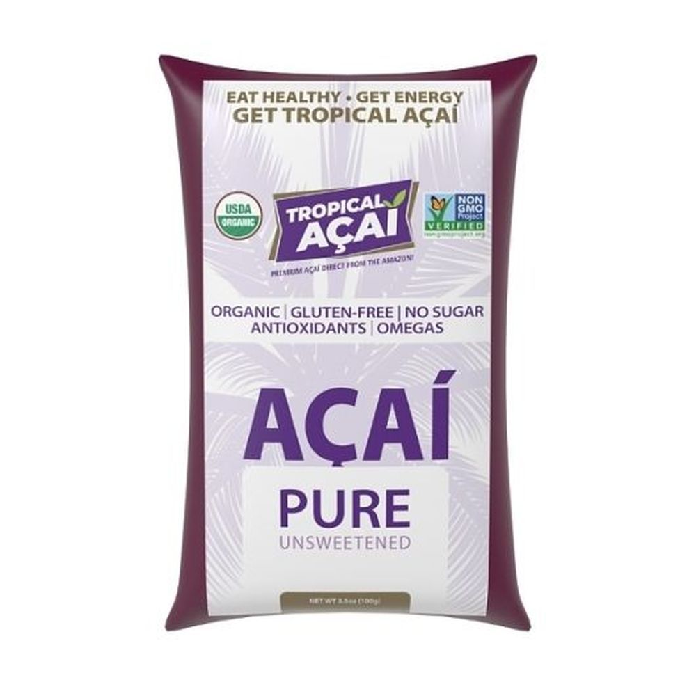 Tropical Acai Organic Unsweetened Pure Acai, 3.5 Ounce -- 60 Per Case