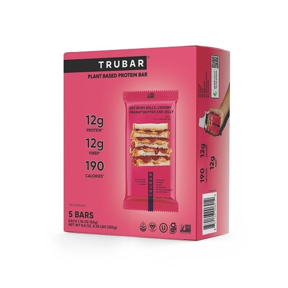 Trubar Get In My Belly Peanut Butter And Jelly Protein Bar, 5 Count -- 6 Per Case