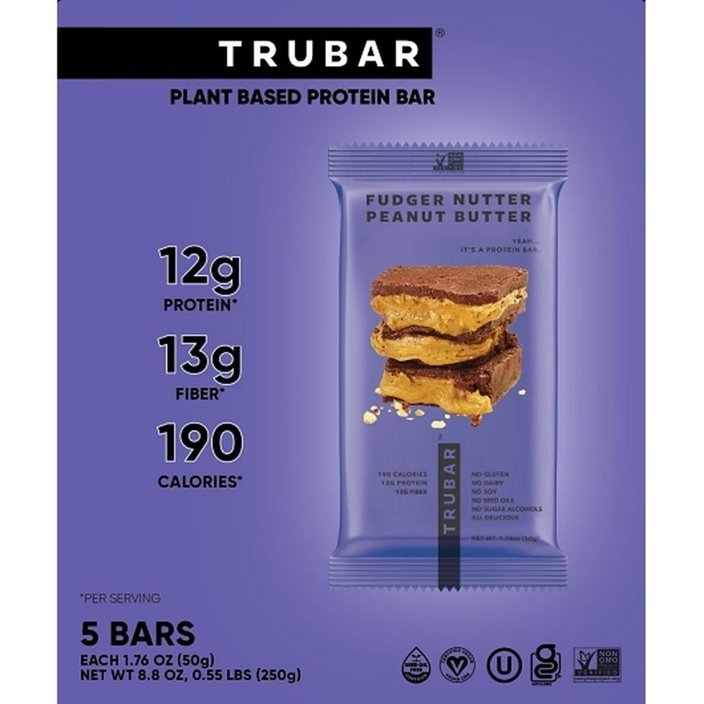 Trubar Smother Fudger Peanut Butter Protein Bar, 5 Count -- 6 Per Case