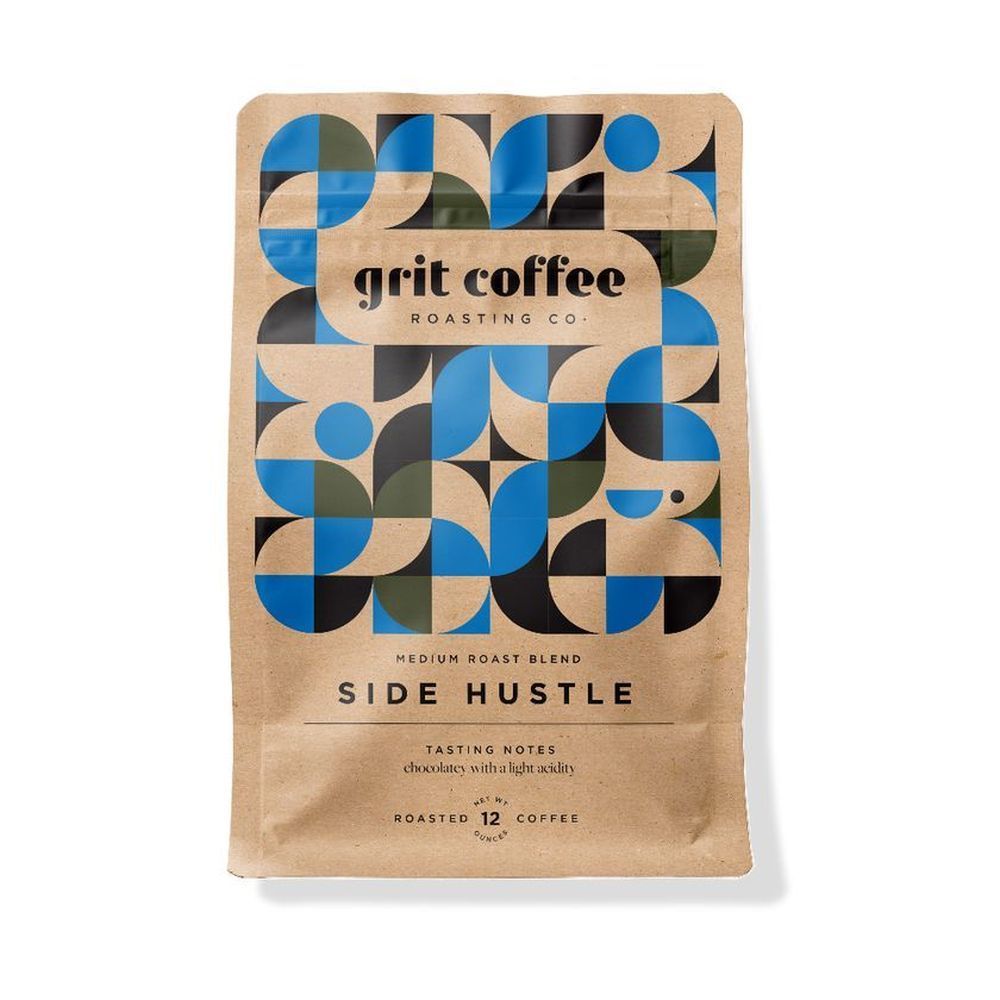Grit Coffee Side Hustle Blend Medium Roast Blend Whole Bean Packaged Coffee, 2 Pound -- 2 Per Case