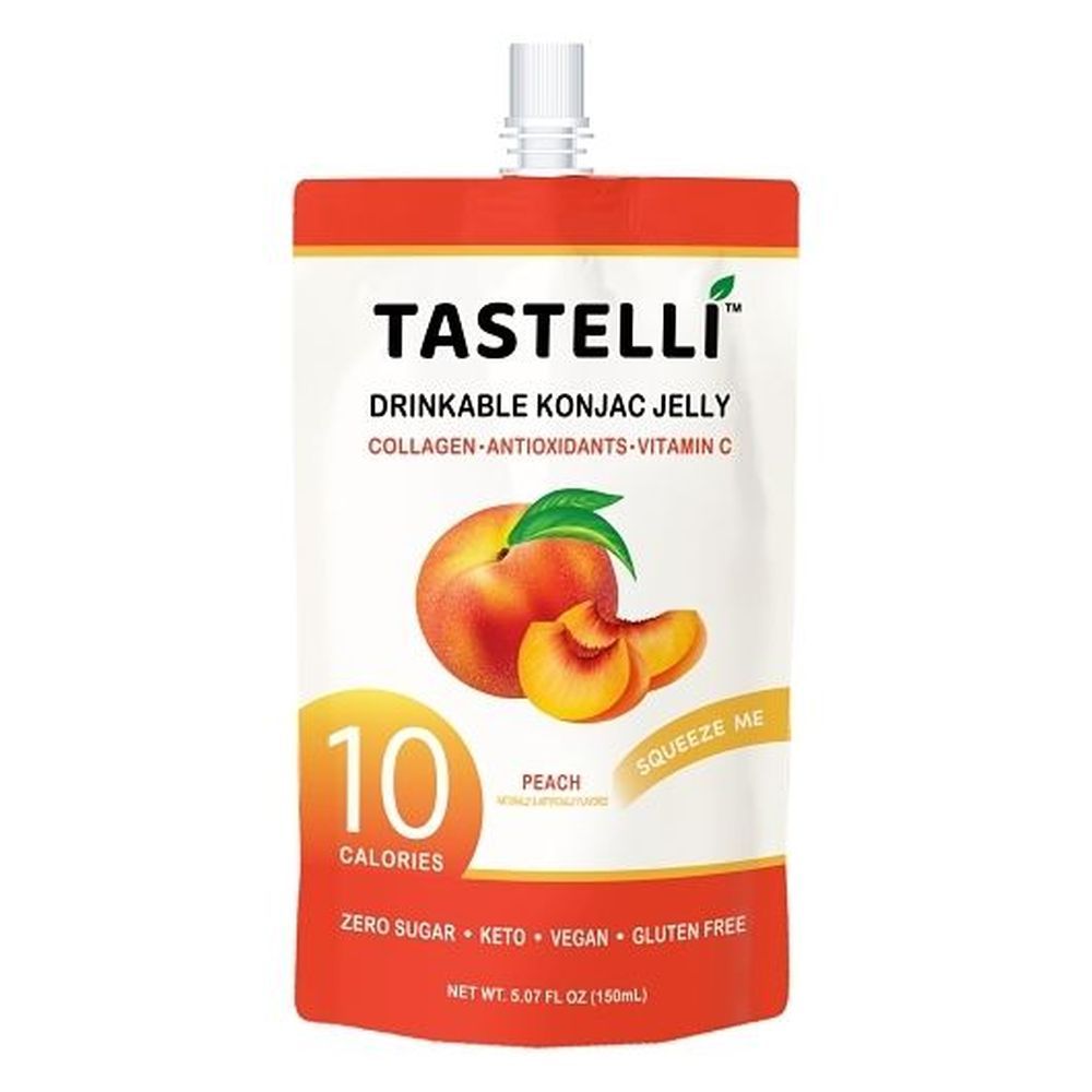 Tastelli Peach Drinkable Konjac Jelly, 5.07 Ounce -- 40 Per Case