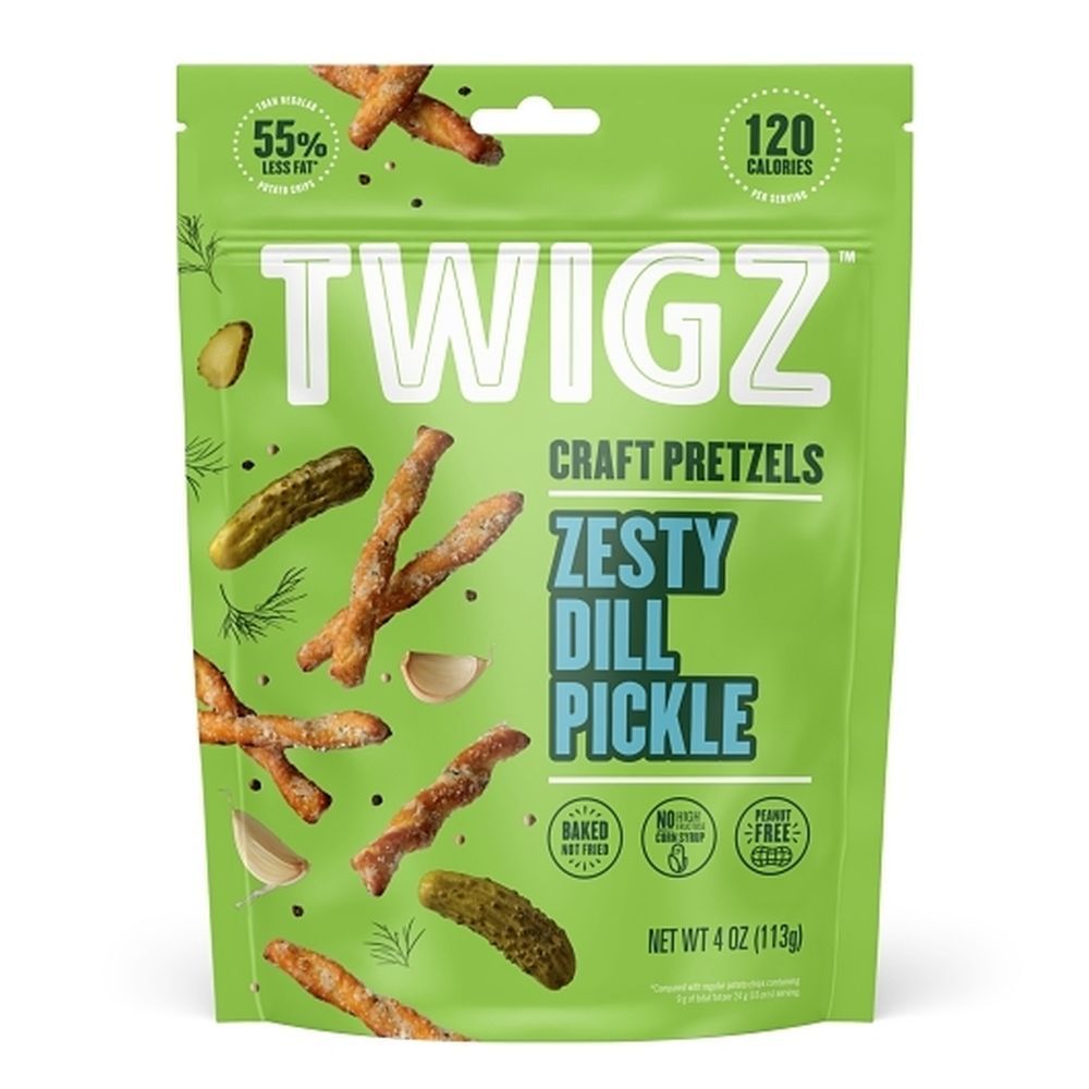 Twigz Pretzels Zesty Dill Pickle Craft Pretzels, 4 Ounce -- 6 Per Case