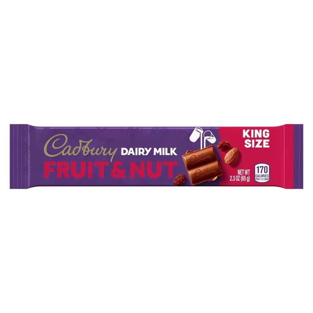Cadbury Dairy Milk Fruit & Nut King Size Candy Bar, 2.3 Ounce -- 144 Per Case
