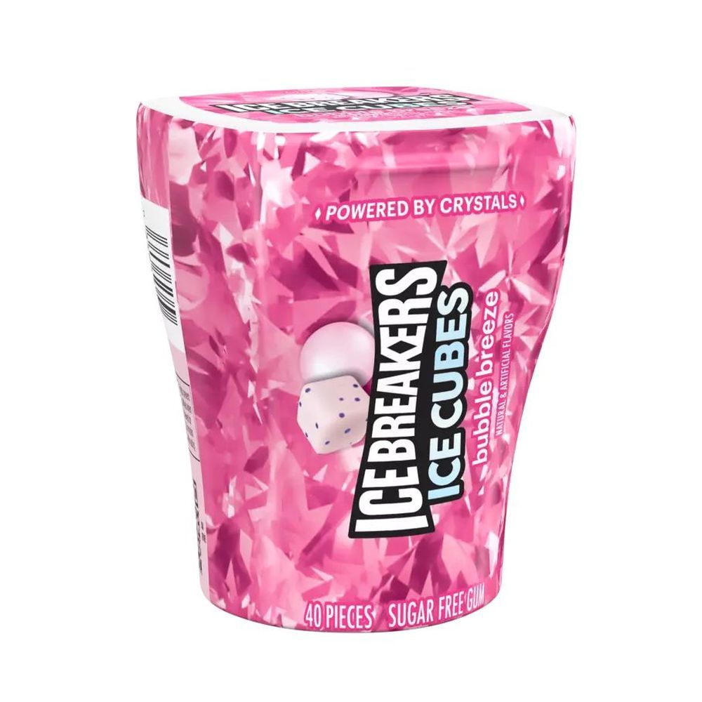 Ice Breakers Ice Cubes Bubble Breeze Sugar Free Gum - Bottle Pack, 3.24 Ounce -- 72 Per Case
