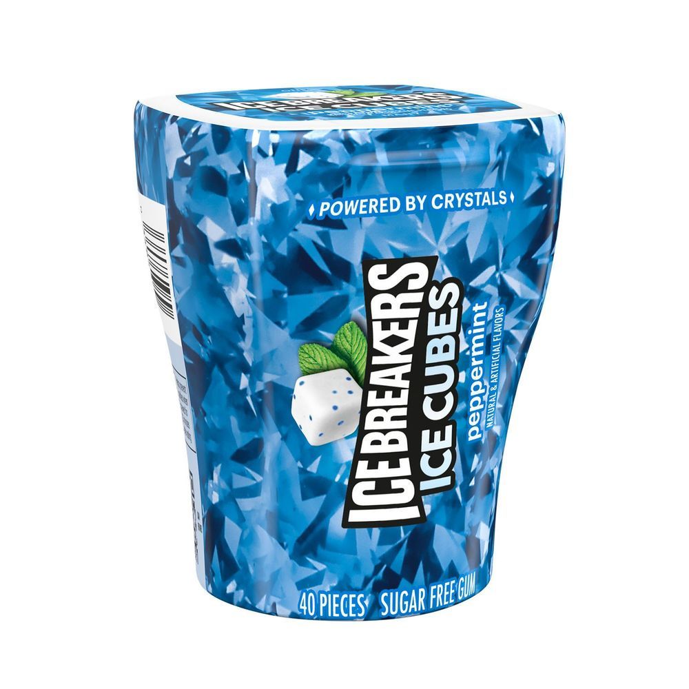 Ice Breakers Ice Cubes Peppermint Sugar Free Gum - Bottle Pack, 3.24 Ounce -- 72 Per Case