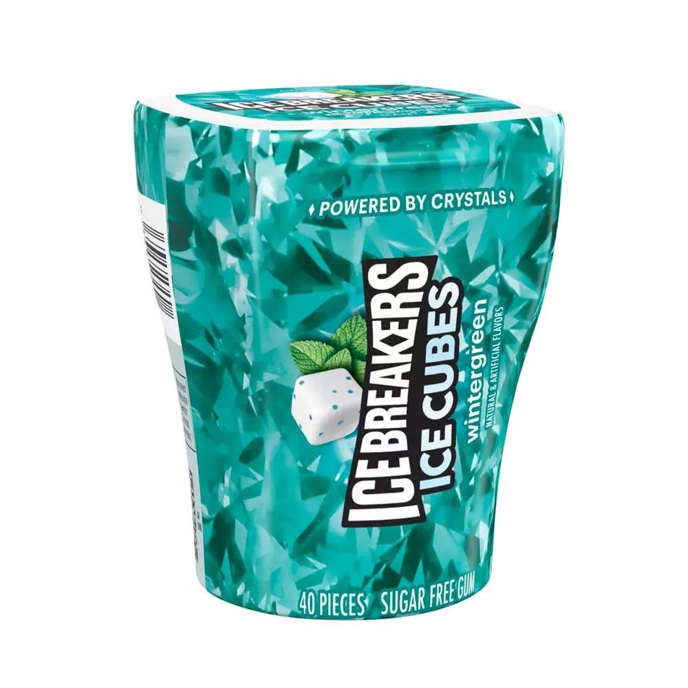Ice Breakers Ice Cubes Wintergreen Sugar Free Gum - Bottle Pack, 3.24 Ounce -- 72 Per Case