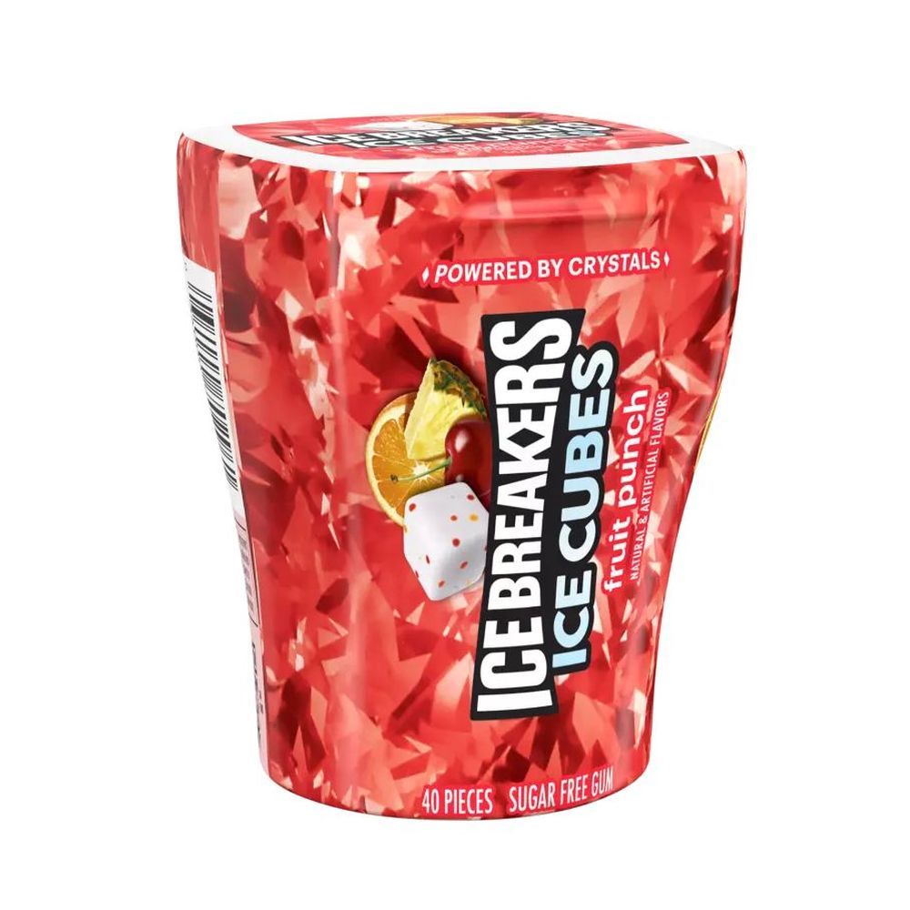 Ice Breakers Ice Cubes Fruit Punch Sugar Free Gum - Bottle Pack, 3.24 Ounce -- 72 Per Case