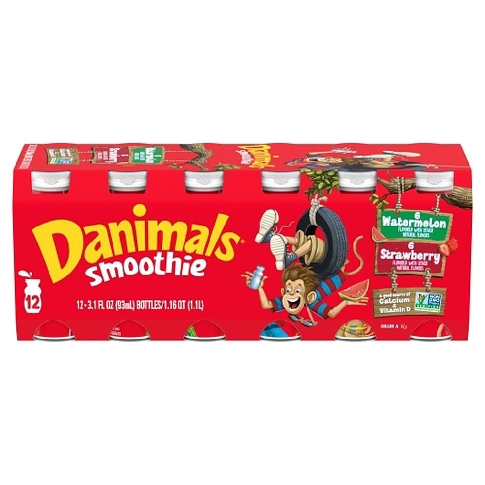 Danimals 6 Strawberry Explosion And 6 Wild Watermelon Smoothie, 37.2 Fluid Ounce -- 4 Per Case