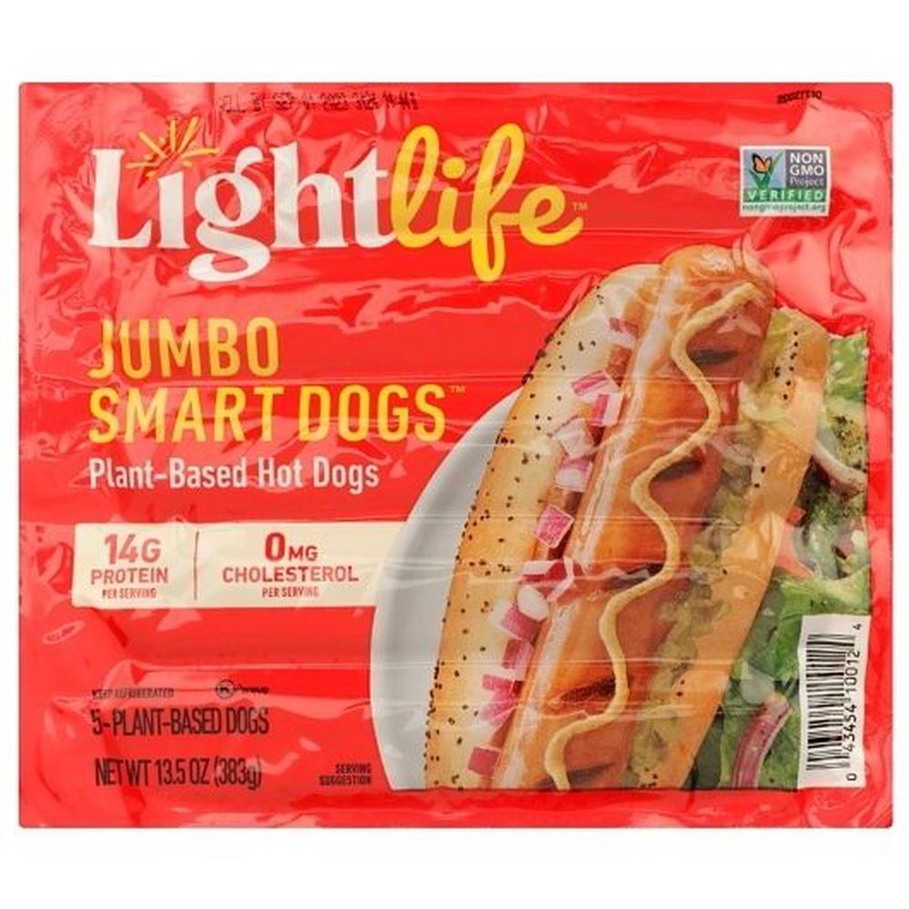 Lightlife Smart Dogs Veggie Hot Dog, 5 Count -- 12 Per Case