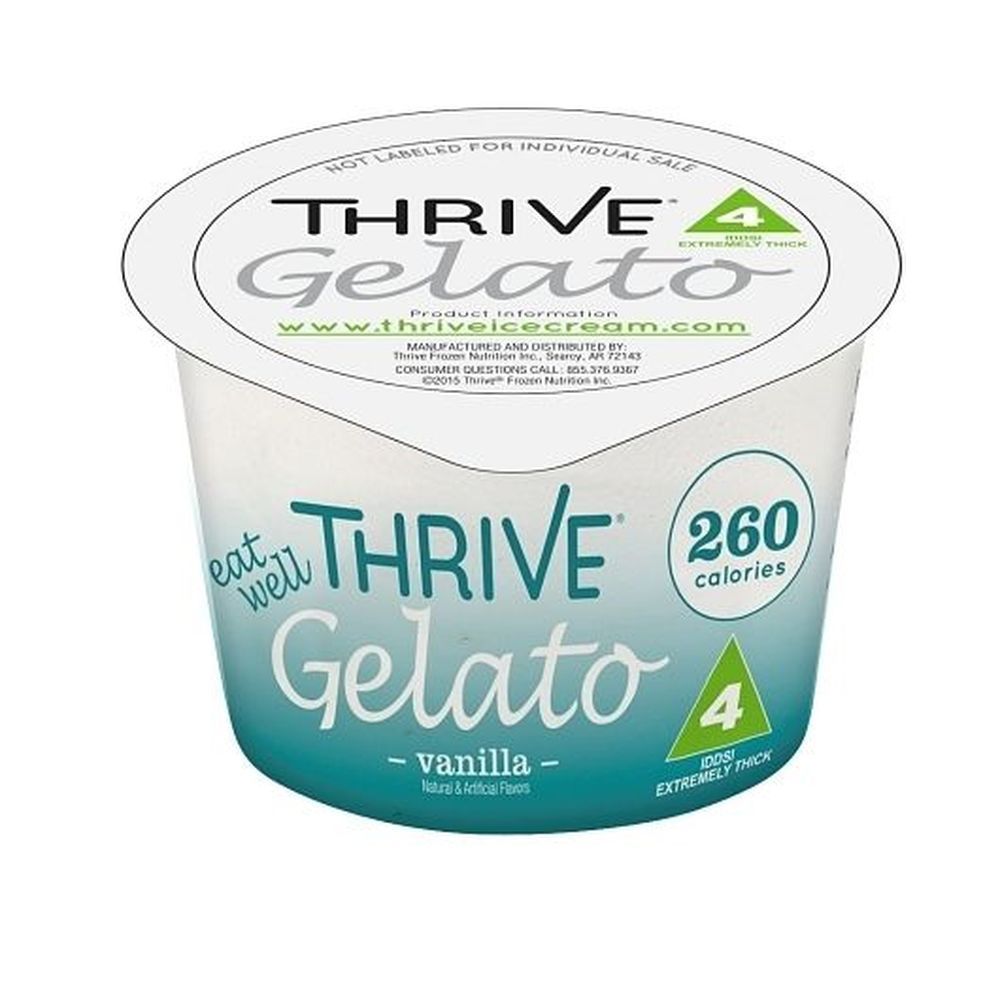 Thrive Frozen Nutrition Vanilla Gelato, 4 Fluid Ounce Cup -- 36 Per Case