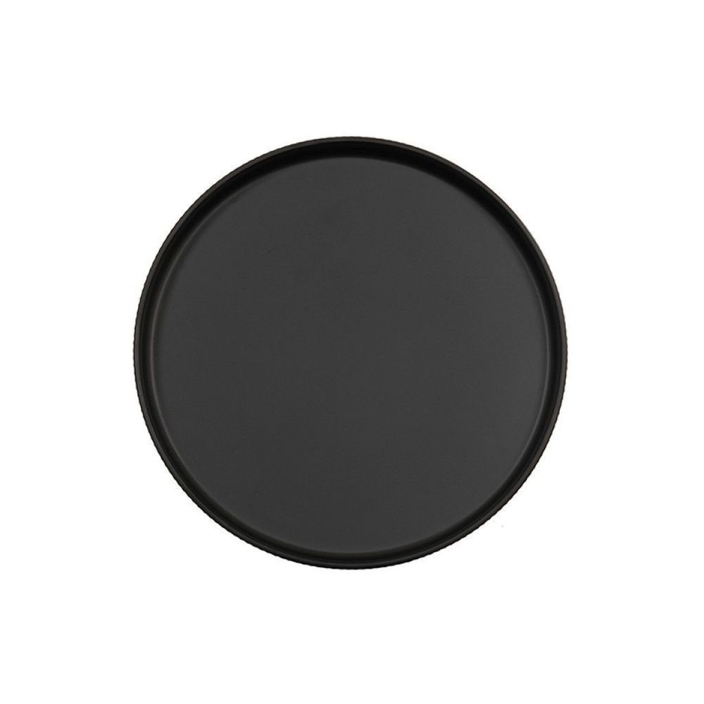 Cal-mil Arista Collection Black Melamine Raised Rim Plate, 12 Inch Dia. -- 6 Per Case