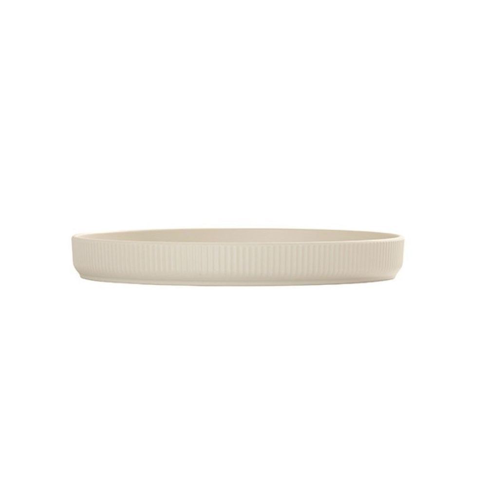 Cal-mil Arista Collection Ivory Melamine Raised Rim Plate, 12 Inch Dia. -- 6 Per Case