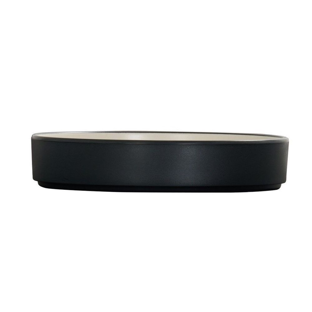 Cal-mil Hudson Collection Black And Ivory Melamine Raised Rim Plate, 8 Inch -- 6 Per Case