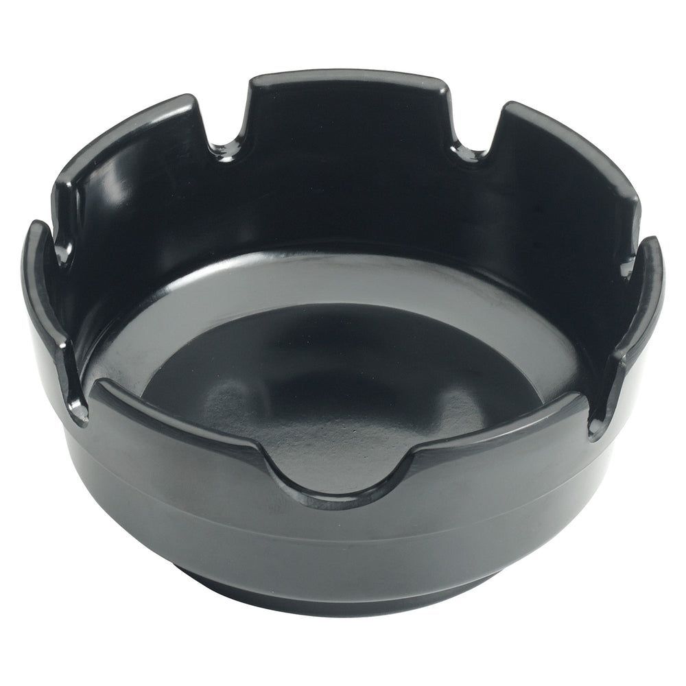 Winco Black Plastic Ashtray, 4 Inch Dia. -- 12 Per Case