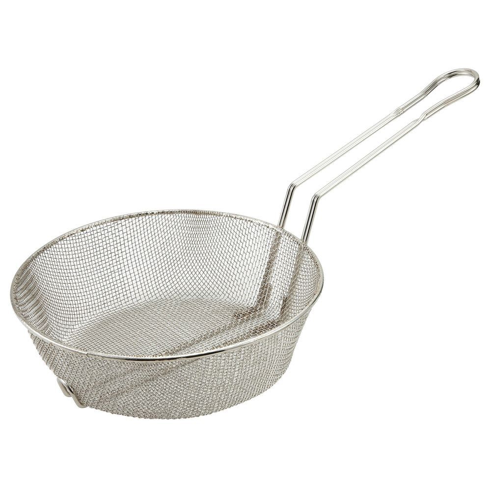 Winco Wire Fine Mesh Nickel-plated Steel Culinary Basket, 12 Inch Dia.